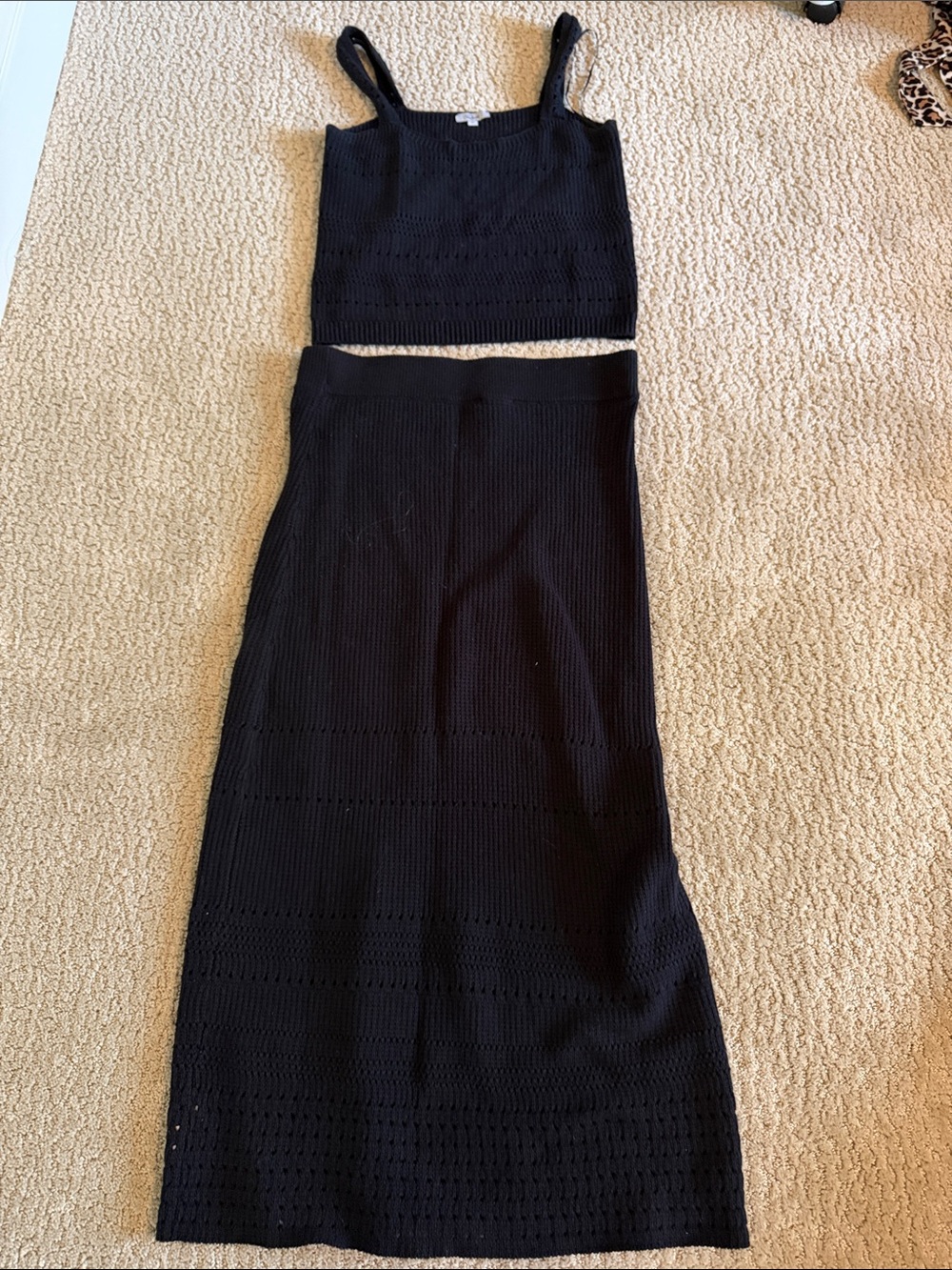 Rails Black Knit Maxi Skirt Set